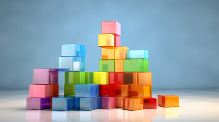 Fototapeta na wymiar Colorful building blocks