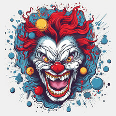 Crazy clown face