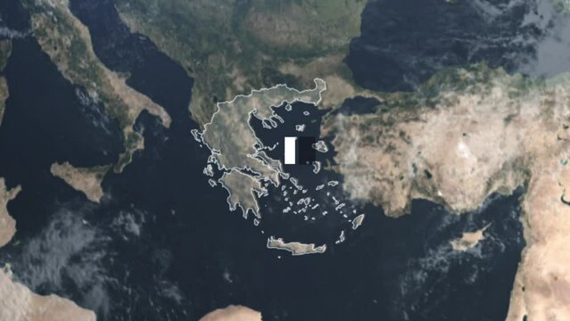 Greece Highlighted on Globe with Country Label

