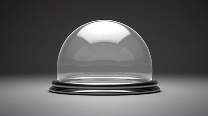 Empty glass dome transparent hemisphere cover