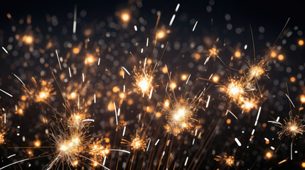 Fototapeta na wymiar New Year's celebration sparkler at night
