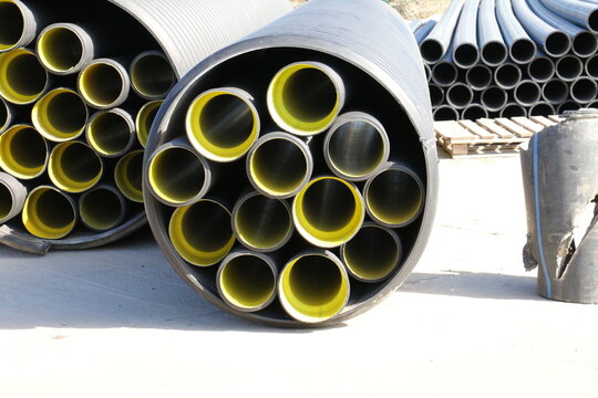 HDPE Corrugated Pipe, 
HDPE Pipes Manufacturers, HDPE DWC Yellow pipes, Drainage Corrugated Pipe, Polyethylene Plastic Pipe