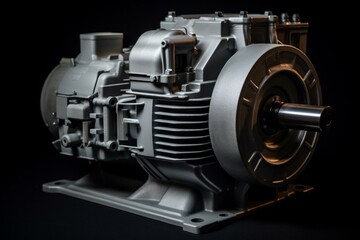 Image of a powerful electric motor used in industrial applications. Generative AI