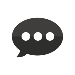 black chat bubble icon vector illustration