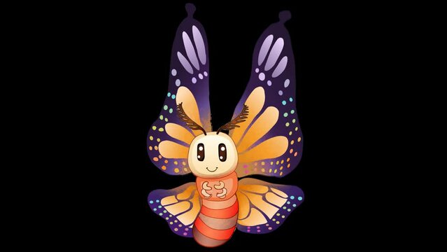 
Flying Butterfly Animation with Transparent Background, Alpha Channel Render