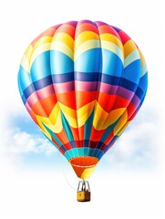 Fantastic colorful hot air balloon isolated on white background