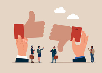 Conflict and argument between colleagues, controversy or difference opinion, disagree, rivalry fighting. Vector illustration