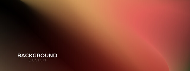 Fototapeta premium Colorful fluid and wavy gradient mesh background template copy space set. Dynamic orange brown colour gradation flow backdrop design