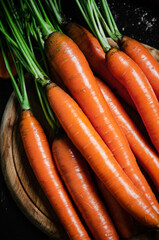 Carrots on a cutting board.
