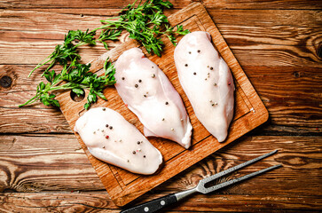 Fresh chicken fillet with spices.