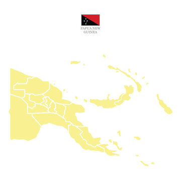 Silhouette and colored (creamy) papua new guinea map