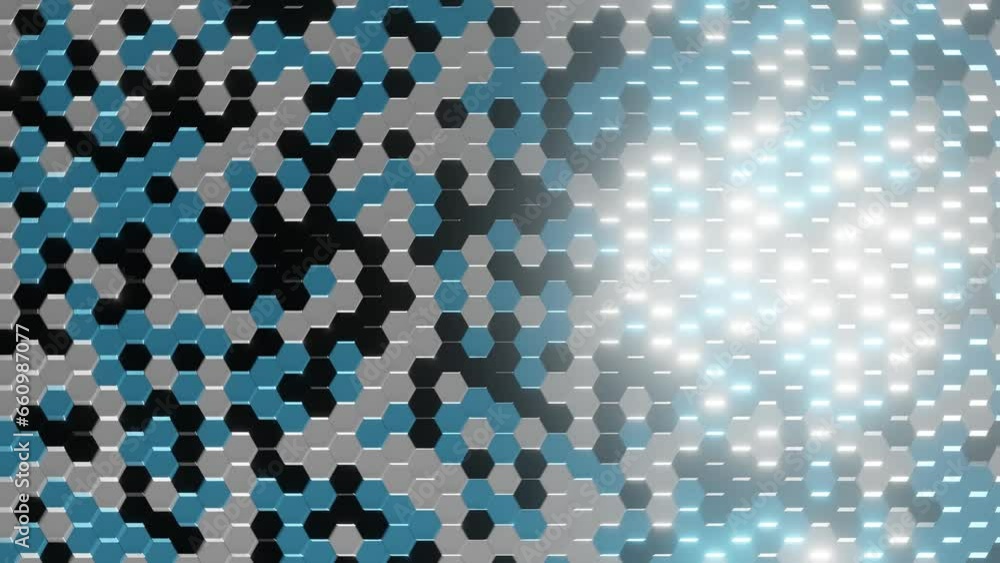 Aufkleber abstract structure with black, white and light blue hexagonal elements. geometric background with sh