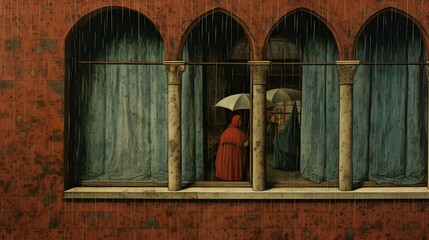 Rain, Rainy day background illustration wallpaper design