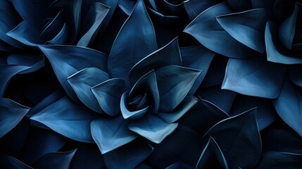 agave cactus, abstract natural pattern background, dark blue toned - obrazy, fototapety, plakaty