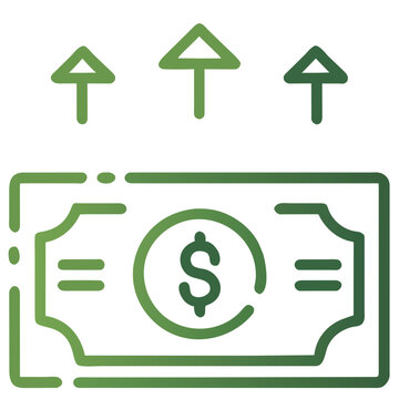 Dollar, Green Finance Money Icon, Digital Payment, Investment and Savings Symbol