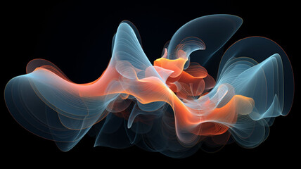 Fototapeta premium Eccentric Particle Dance: Abstract 3D Rendered Liquify Pattern Unfurls into Unconventional Geometric Waves of Enigmatic Artistry