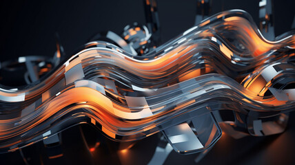 Ethereal Particle Odyssey: Abstract 3D Rendered Liquify Pattern Evolves into Enigmatic, Unconventional Geometric Waves of Unique Artistry 