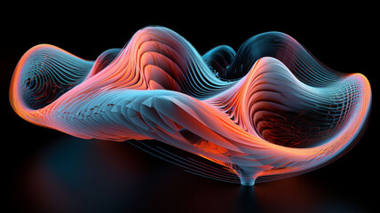 Obraz premium Ethereal Particle Dance: 3D Rendered Liquify Patterns Weaving Surreal Geometric Dreams with the Grace of Particles