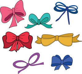 set of bow ties stock vector