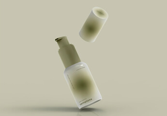 3d Opened Cosmetic Pump Bottle Mockup
