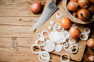 Fototapeta na wymiar Fresh chopped onion.