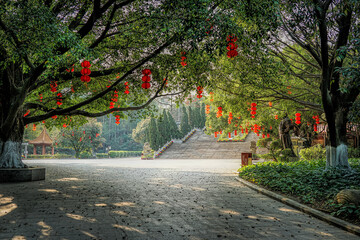 China, Foshan city,  San Shui Forest Park, Kong Sheng (Confucius) Garden, the largest traditional...