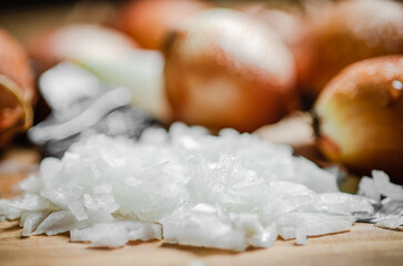 Fresh chopped onion.