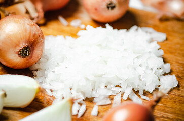 Fresh chopped onion.