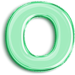 Mint Foil Balloon Letter O