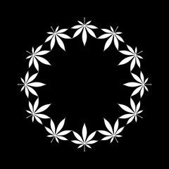Marijuana Circle shape Composition, can use for Decoration, Ornate, Wallpaper, Cover, Art Illustration, Textile, Fabric, Fashion, or Graphic Design Element. Vector Illustration