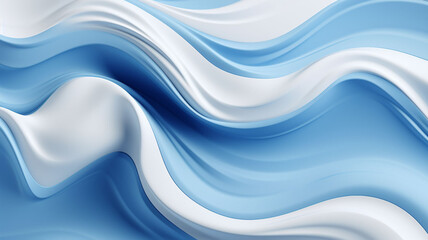 Fototapeta premium Tranquil Blue Cream Ballet: Abstract Wavy Creamy Liquid Mix in Shades of White and Serene Blue, Crafting an Artistic Symphony of Elegance and Dynamic Transformation 