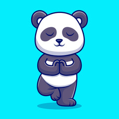 Cute Panda Meditating Yoga Cartoon Vector Icon Illustration.
Animal Sport Icon Concept Isolated Premium Vector. Flat
Cartoon Style