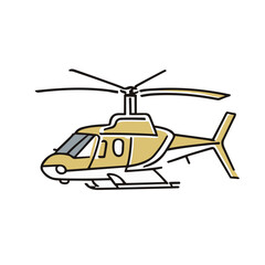 黄色いヘリコプターのイラスト