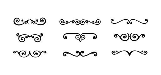 Set vector elegant ornamental elements