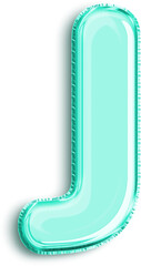 Turquoise Foil Balloon Letter J