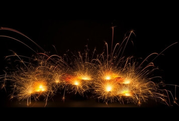 Picture of orange fireworks in the white