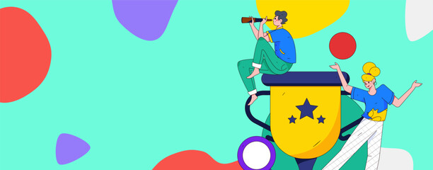 Business People Flat Vector Concept Operation Hand Drawn Illustration
