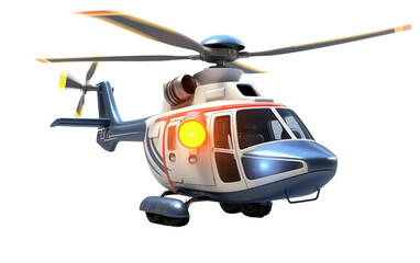 High Tech helicopter 3D Cartoon Model Transparent PNG