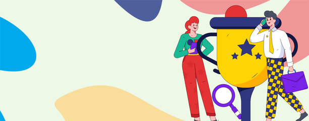 Business People Flat Vector Concept Operation Hand Drawn Illustration
