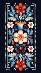 Romanian traditional pattern illustration  - obrazy, fototapety, plakaty