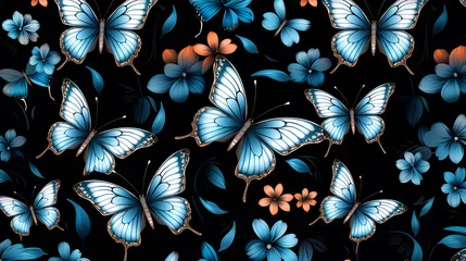 Foto op Canvas seamless pattern with butterflies   generative ai © No34