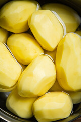 Fresh peeled potatoes.