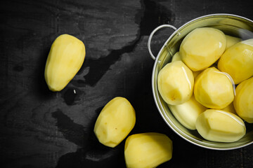 Fresh peeled potatoes.