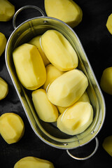 Fresh peeled potatoes.