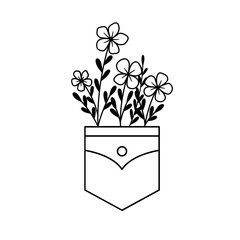Flower in Pocket Svg, Wildflowers SVG design, Floral Pocket Svg, Pocket Svg, Shirt pocket Svg, Flower Svg - Cut file, Cricut, Silhouette