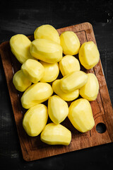 Fresh peeled potatoes.