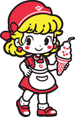 Ice creme seller girl