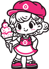 Ice creme seller girl