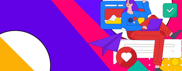 Business People Flat Vector Concept Operation Hand Drawn Illustration
