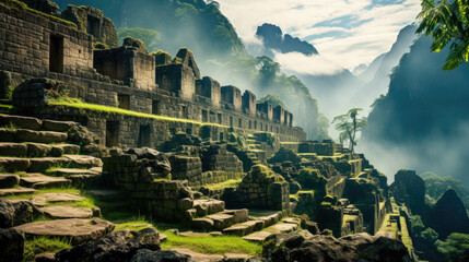 Ancient paths and ruins in Peru - obrazy, fototapety, plakaty